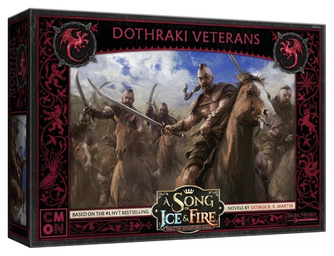Cmon A Song Of Ice And Fire Tabletop Miniatures Dothraki Veterans Unit Box - Fearless Warriors Of The Great Grass Sea, Strategy