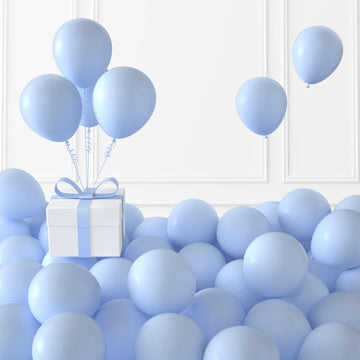 Kalor Pastel Blue Balloons,100 Pcs 5 Inch Mini Matte Latex Balloons For Balloon Garland Arch, Birthday Decoration, Wedding Party, Baby Shower Decorations