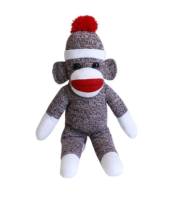 Plushland Adorable Sock Monkey, The Original Traditional Hand Knitted Stuffed Animal Toy Gift-For Kids, Babies, Teens, Girls And Boys Baby Doll Present Puppet (16'' Brown)