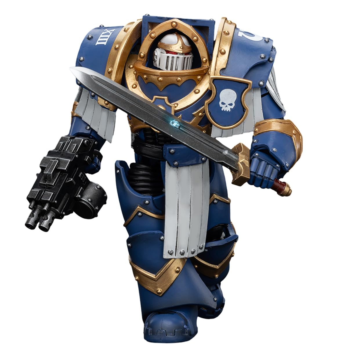 JOYTOY Warhammer 30K Action Figure - Ultramarines Cataphractii Terminator Squad Sergeant, Model JT6953, PVC, Power Sword