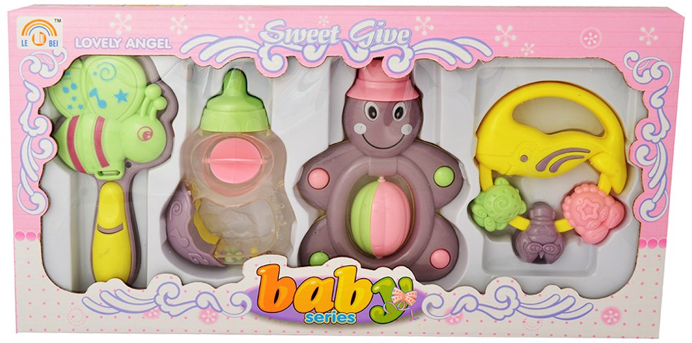 Zest 4 Toyz Baby Rattle Toy For Toddlers 4 Piece Colorful Musical Rattles For Newborns Bpa Free | Non Toxic | Safe | Gift Pack F