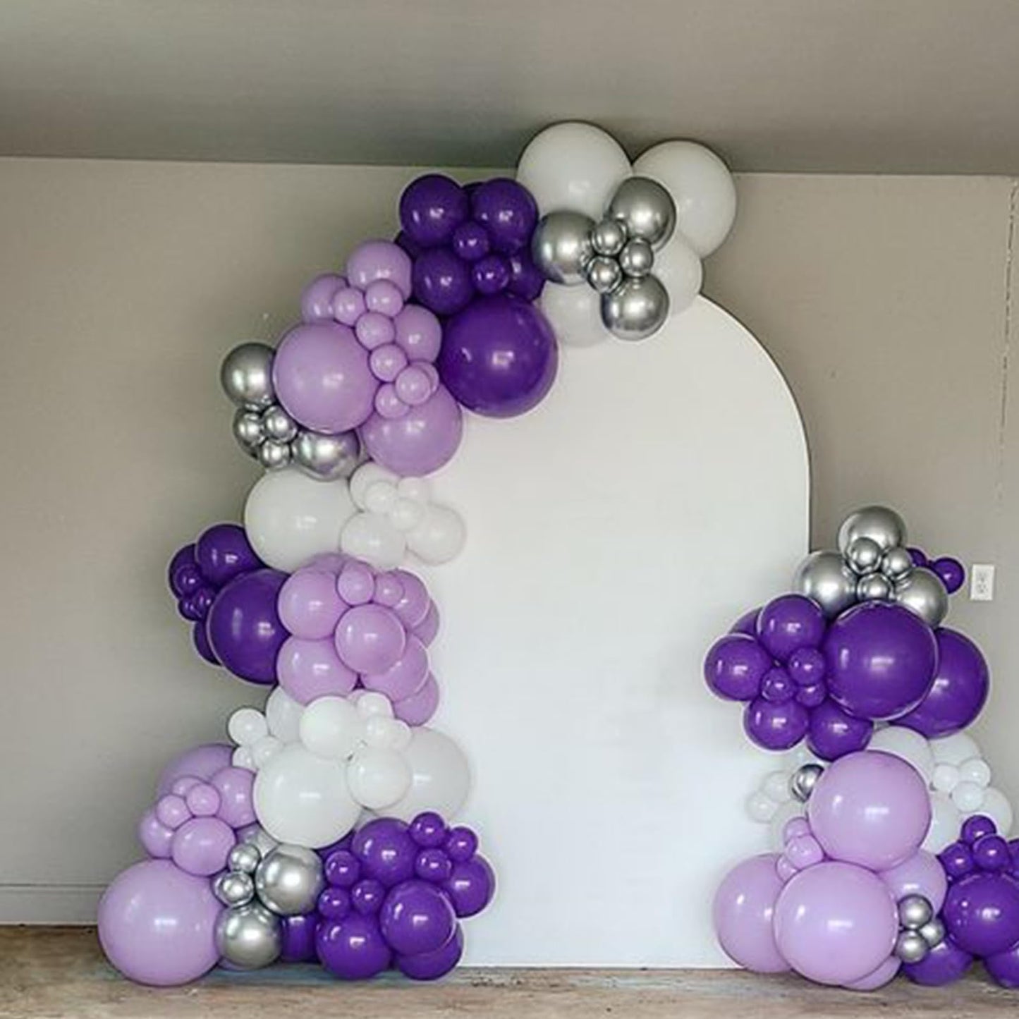 Purple And Silver Balloons, Purple White And Silver Balloons, Silver Confetti Balloons Purple White Latex Balloons For Birthday