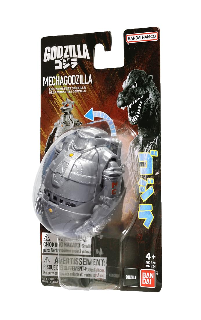BANDAI NAMCO Mecha Godzilla 4" Transforming Egg Toy Figure, PVC Model 92324