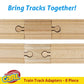 Set of 8 Male-Male Female-Female Wooden Train Track Adapters - Railway Expansion Accessories Compatible with Major Toy Trains -
