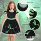 Marendyee Black Witch Costume Girls Halloween Toddler Kids Tulle Dresses Flutter Sleeve (6-7 Years)