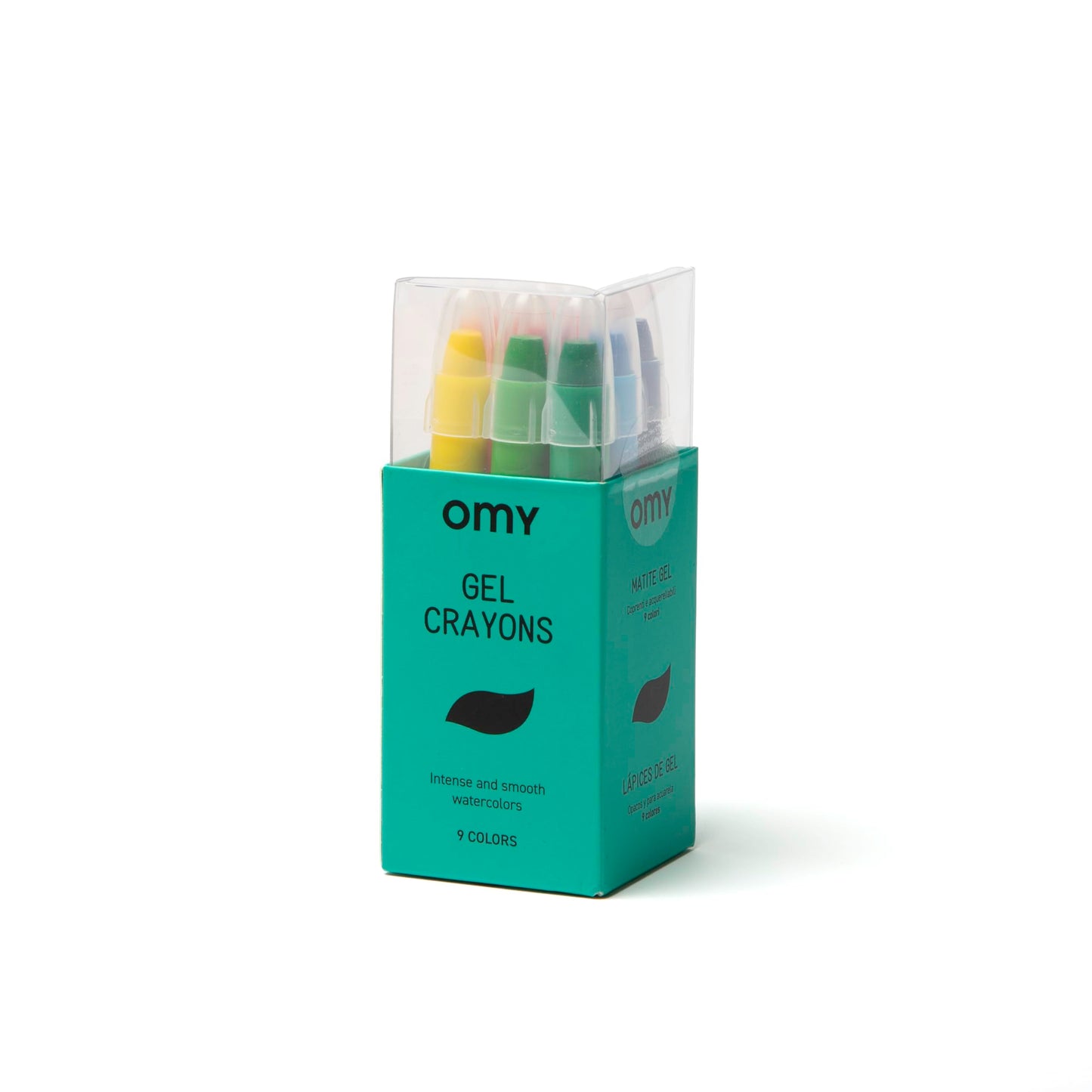 Omy Gel Crayons | Box of 9 Bold & Smooth Watercolor Gel Colors | Easy to Use for Kids & Adults | Creative Coloring & Art Project