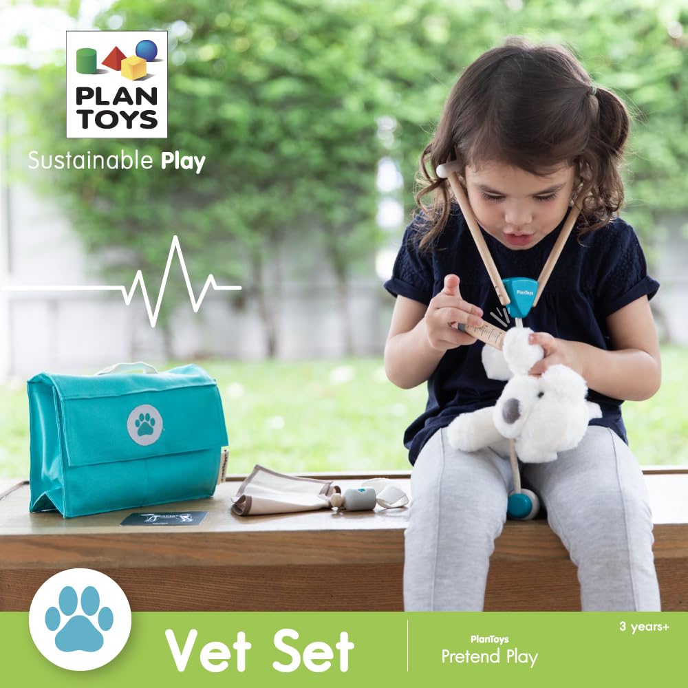 PlanToys 3490 Veterinary Set, Multiple Colour