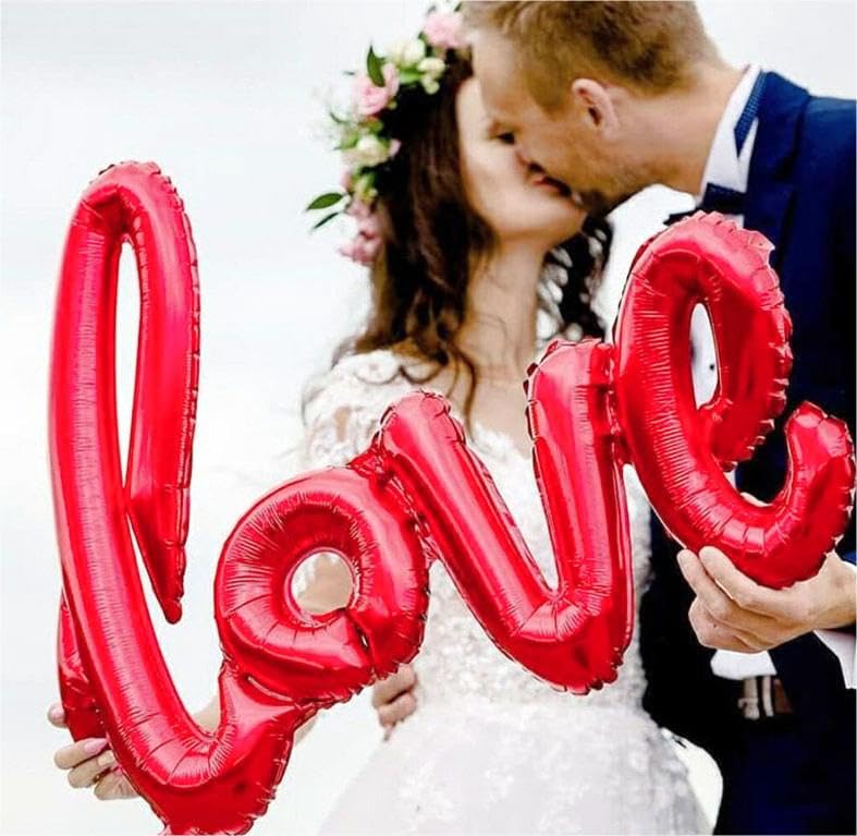 5 Pcs Hot Pink Heart Balloons Hot Pink Love Balloons For Valentines Day Decorations Bridal Shower Wedding Party Decorations
