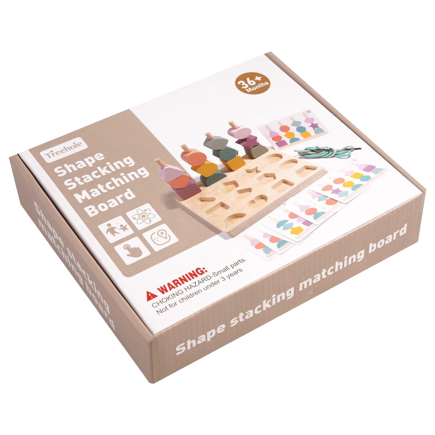 Multifunctional Lacing Board With Pegs Wooden Geometric Matching Board Fine Motor Skills Sorting And Stacking Toy Set Educationa