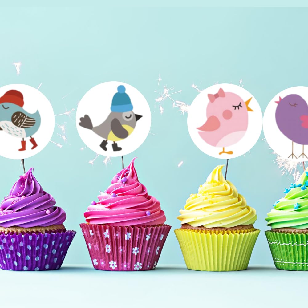 Hohamn 600 Pcs Bird Stickers for Kids Teachers 1.5 Inch 16 Styles Cute Bird Stickers for Kids Bird Theme Party Favors School Rew