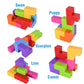 Worwoder Kids Magnetic Building Blocks Magic Magnetic 3D Puzzle Cubes, Set Of 7 Multi Shapes Magnetic Blocks With 54 Guide Cards, Intelligence Developing And Stress Relief Fidget Toys For Kids(Pink)