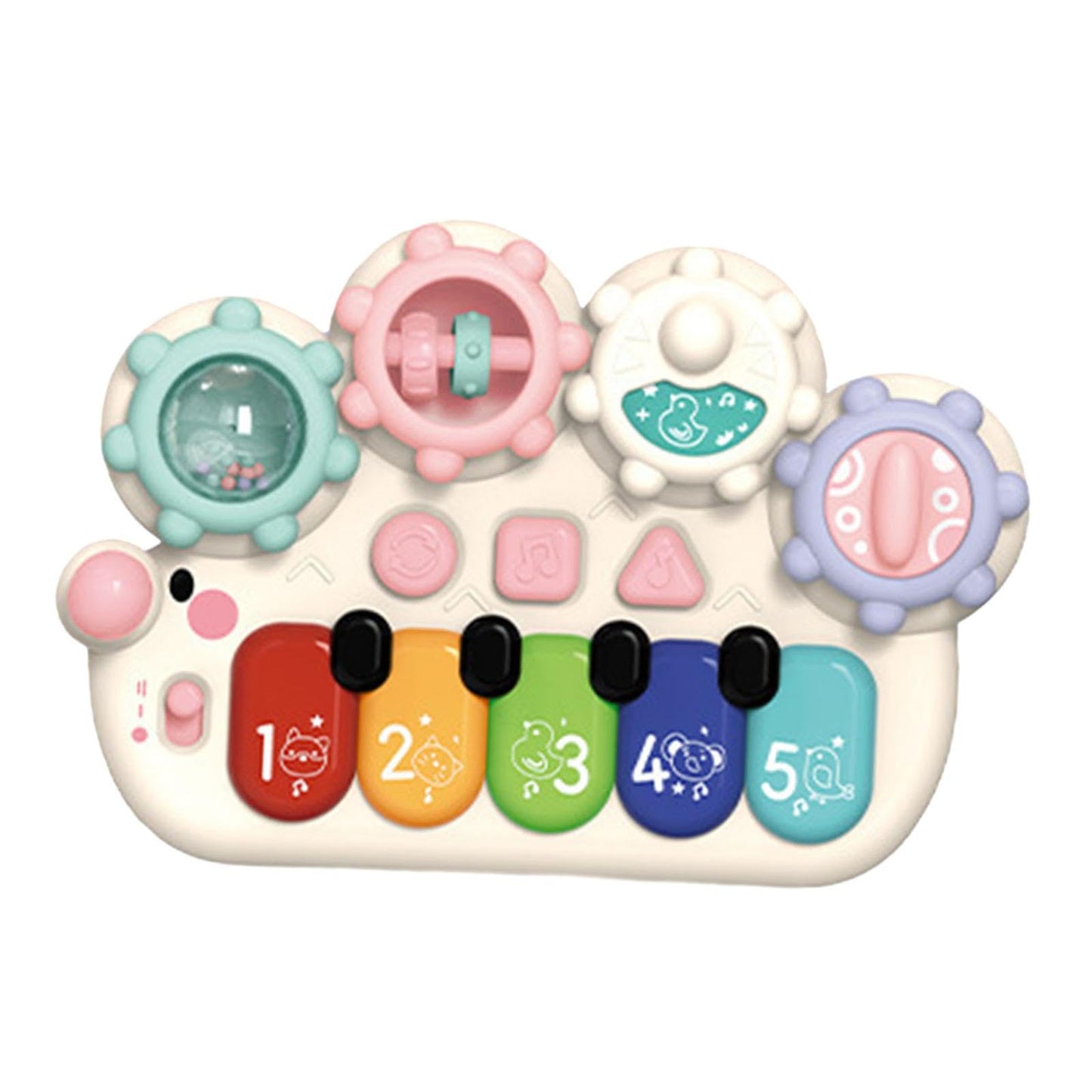Trendivibe Light Up Music Baby Toys Early Learning Cartoon For Toddlers Babies Birthday White| Baby Learning Toy | Infant Activi