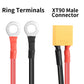 RIIEYOCA XT90 to O Ring Terminal Cable, 1M 10AWG Silicone Wire, Black, Model RII-0006 for RC Lipo Battery FPV Racing Drone