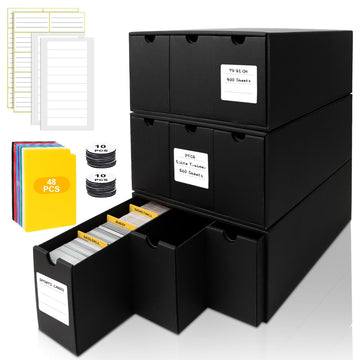 Qlouni Trading Card Storage Box, Includes 9-600 Ct Boxes & 48 Card Dividers, 9000+ Trading Card Organizer For Collectible Card G