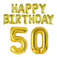 Happy Birthday Balloon Banner 40 Inch 50 Balloon Number 16 Inch Happy Birthday Letters Balloons Gold Foil Mylar Balloons For Wom