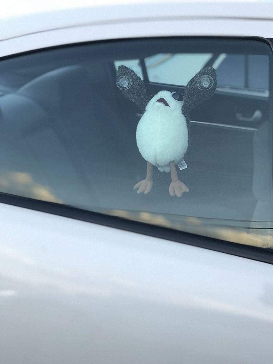 STAR WARS Plush Porg Figure with Suction Cup - Model 58901, White and Brown