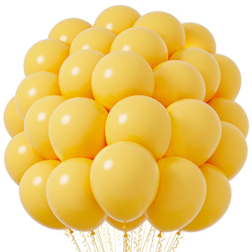 Voircoloria Lemon Yellow Balloons, 66Pack 12Inch Mustard Yellow Latex Party Balloons For Birthday Baby Shower Graduation Wedding