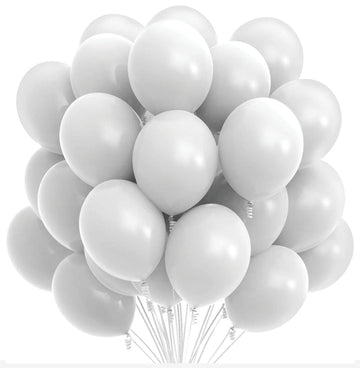Prextex 75 White Party Balloons 12 Inch White Balloons With Matching Color Ribbon For White Theme Party Decoration, Weddings, Baby Shower, Birthday Parties Supplies Or Arch Décor - Helium Quality