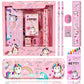 Kobbet Unicorn Stationery Gift Set For Kids Unicorn Pencil Pencil Pouch For Stationery Collection Metal Geometry Box With Notepa