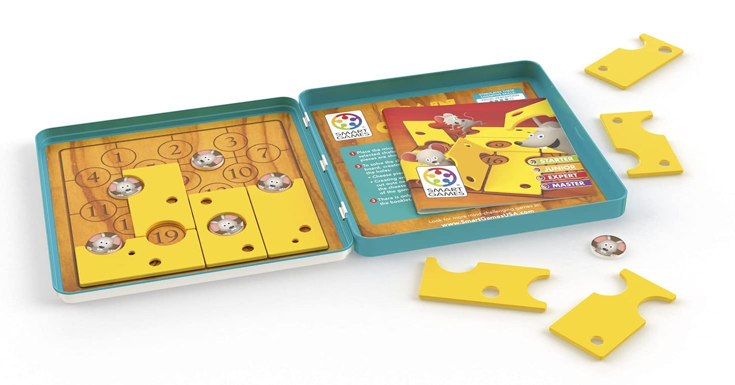 SmartGames Brain Cheeser Magnetic Travel Game with 48 Challenges for Ages 5+ with Metal Travel Box