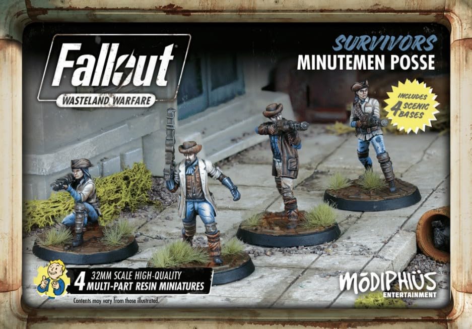 Modiphius Entertainment Fallout Wasteland Warfare Survivors Minutemen Posse Miniatures