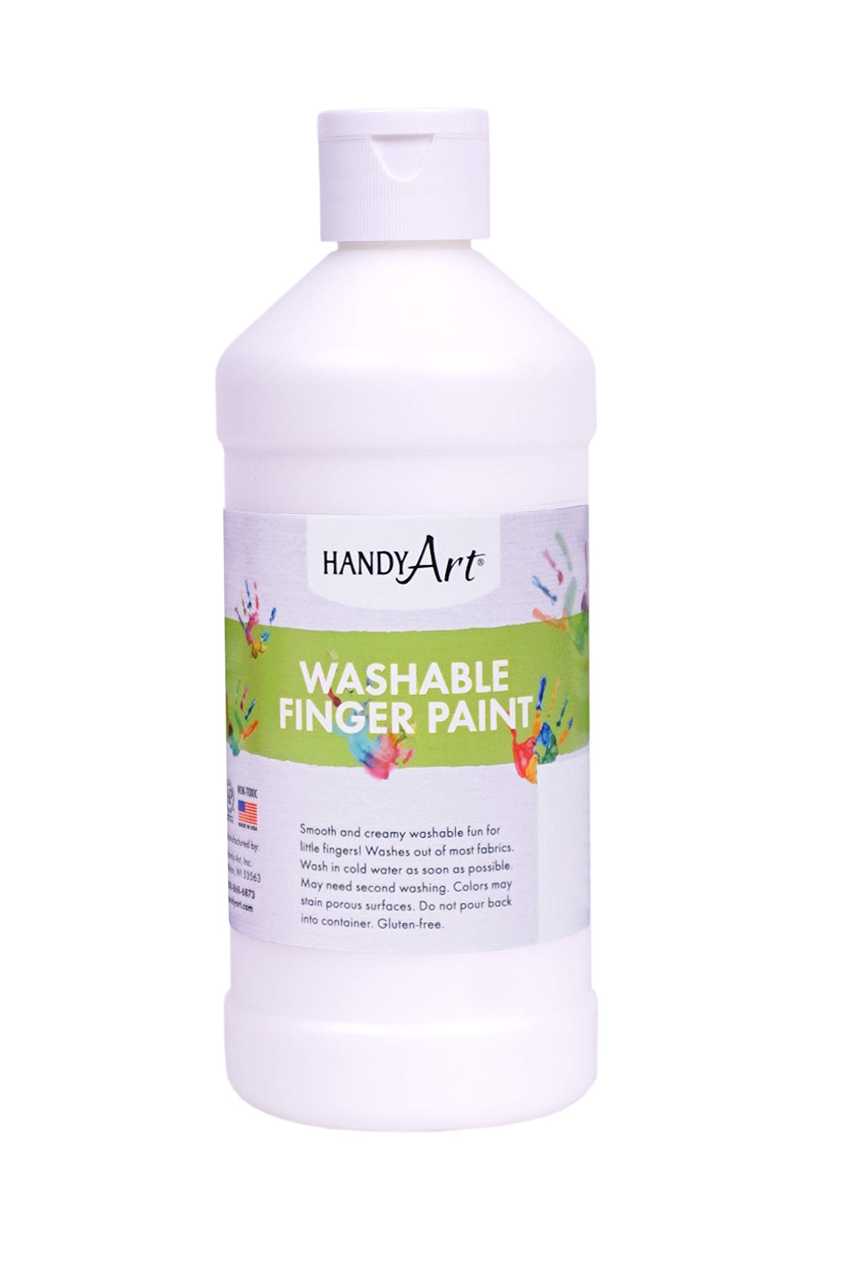 Handy Art Washable Finger Activity Paint, 16 ounce, White