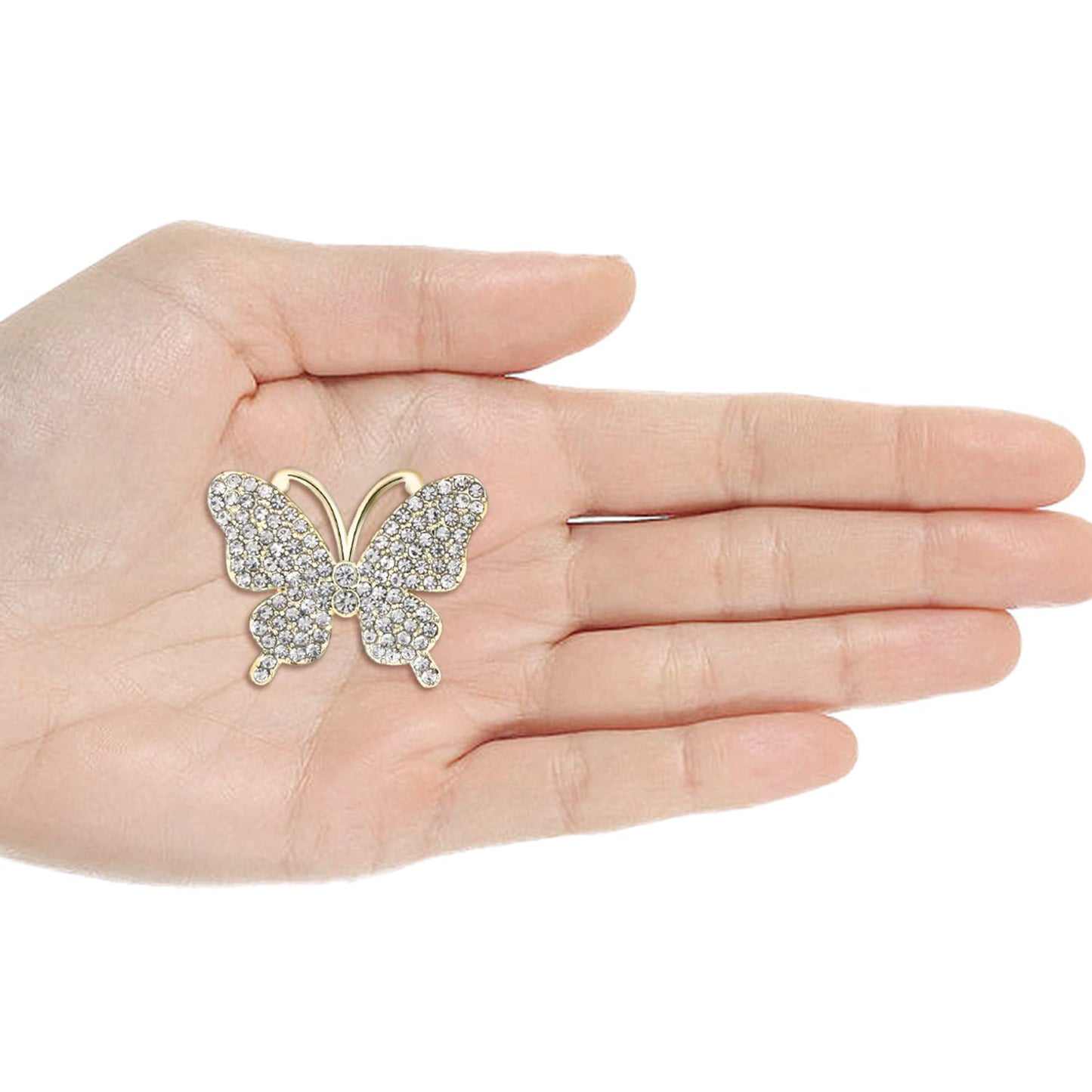 Rhinestone Bling Decoration Charms, Diamond Trend Designer Luxury Cute Jewelry Shoe Accessories For Women Girl Gifts(Gold)