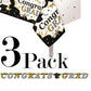 Oojami 3 Pack Black and Gold Graduation Tablecloths with Congrats Grad Banner - 54 x 108 | 2025 Graduation Party Supplies, Large