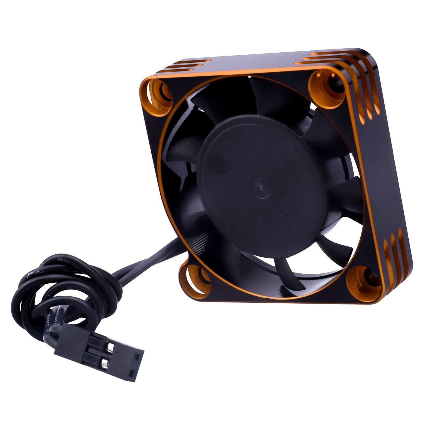 RC Motor Cooling Fan 40x40mm 16000RPM 540 550 Motor ESC Heatsink Brushless Cooling Fans for 1/10 1/8 RC Car (Black&Gold)