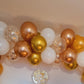 Paready Rose Gold And White Latex Balloons, 60 Pcs 12 Inch Metallic Gold Confetti Balloons With Ribbons For Birthday Party Baby