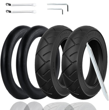 Cooryda 10X2.125 Tire And Inner Tube,10X2.125 Inner Tube For Electric Scooter Tire Replacement Wheels With 0 Valve Stem For 10In