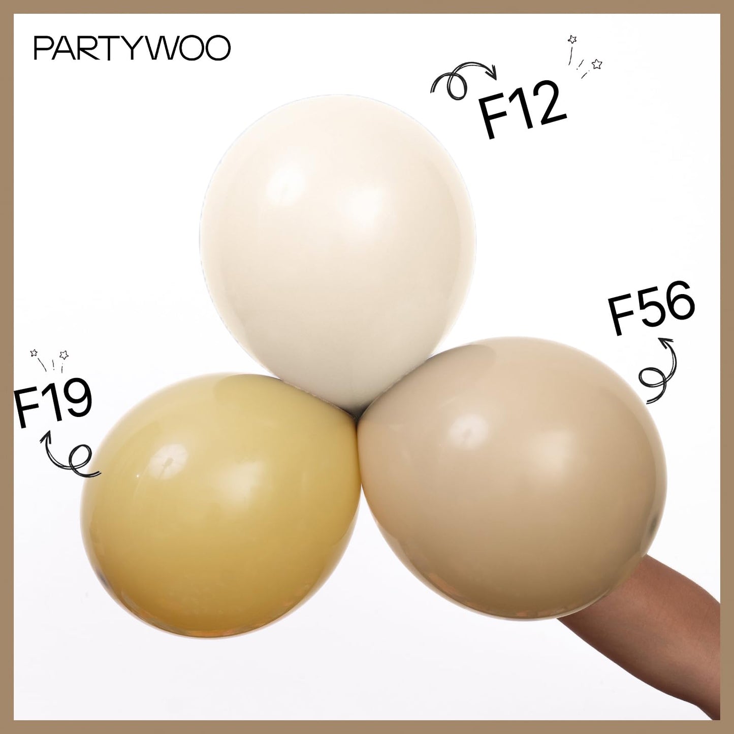Partywoo Tan Balloons, 100 Pcs Boho Tan Balloons Different Sizes Pack Of 18 Inch 12 Inch 10 Inch 5 Inch Light Brown Balloons For Balloon Garland Or Balloon Arch As Birthday Party Decorations, Tan-F19