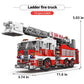 BYWbricks City Ladder Fire Truck Building Blocks Set - 711 pcs, Plastic, 11.6" x 3.74" x 5.03", Model 03031, Gift