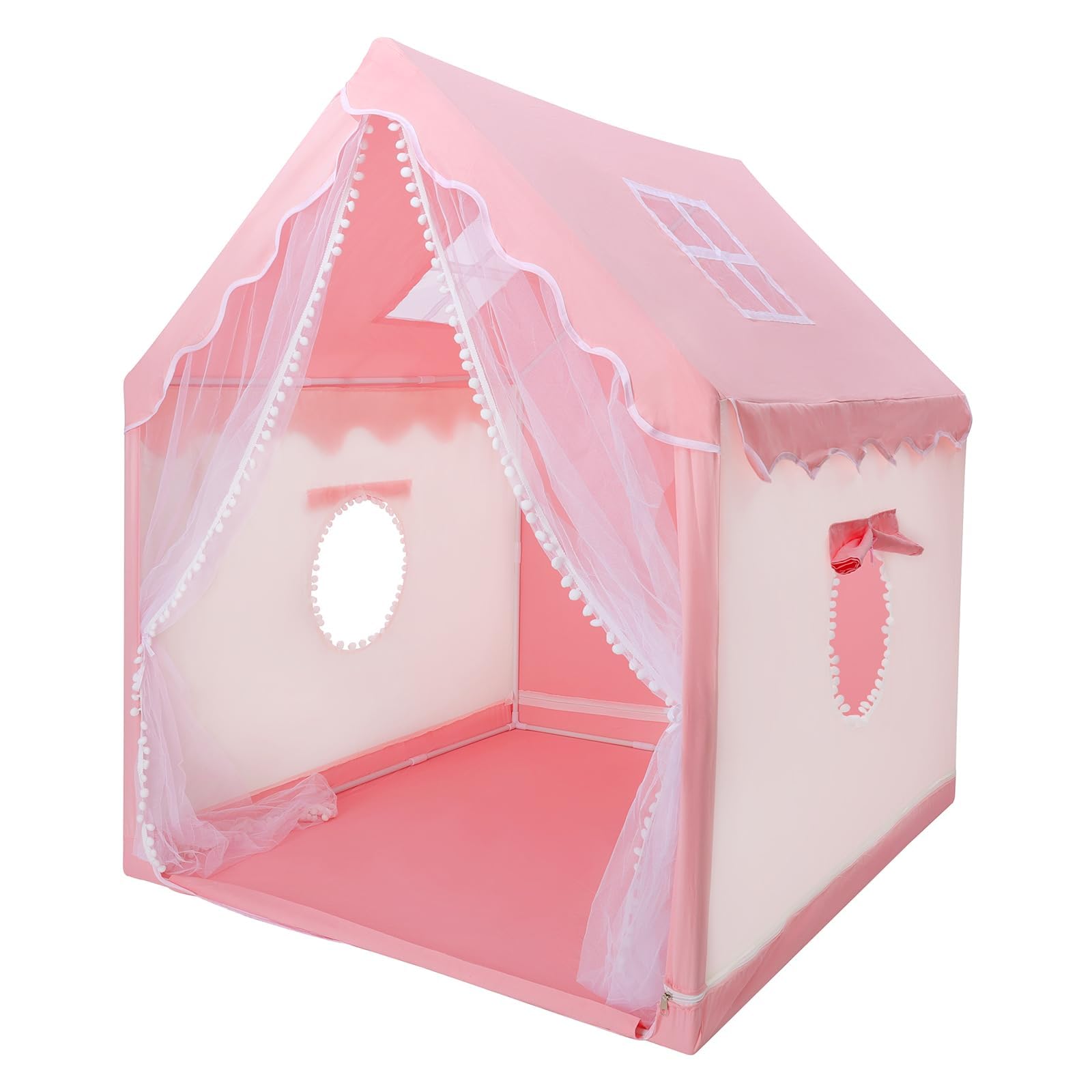 Kids Tent Play Tents For Toddler Children Indoor And Outdoor Large Pink Girls Princess Playhouse Castle With Windows Kids Room F