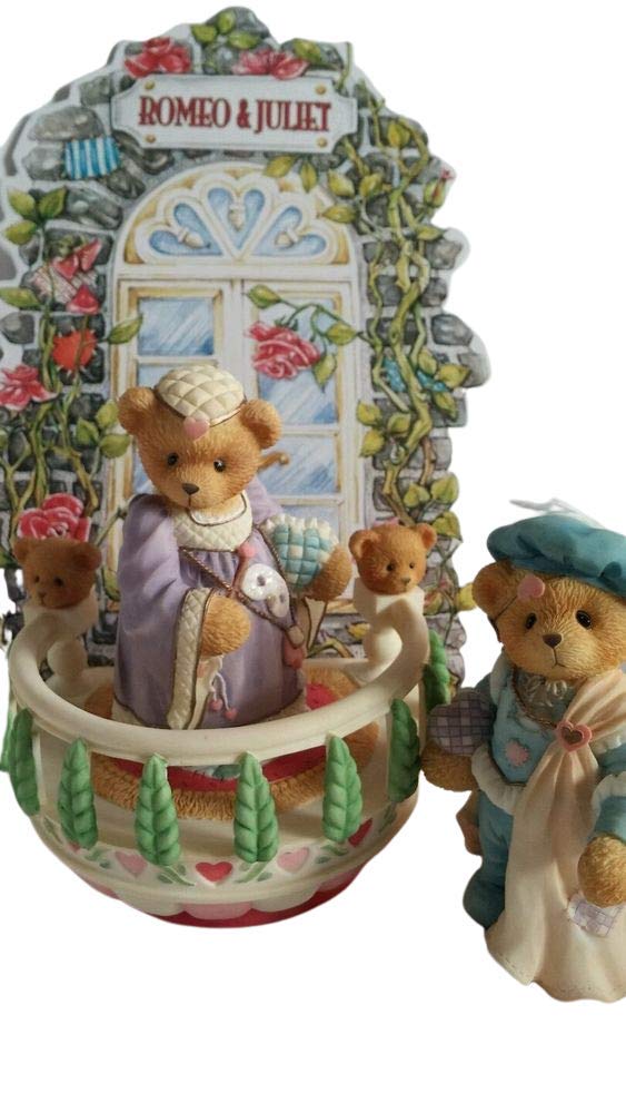 Cherished Teddies Romeo and Juliet Figurine, Model 203114, Rose Resin Collectible