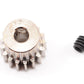 Robinson Racing 1017 Hard Nickel Plated Steel Motor Pinion Gear, 1/8'' Bore, 48 Pitch, 17 Tooth