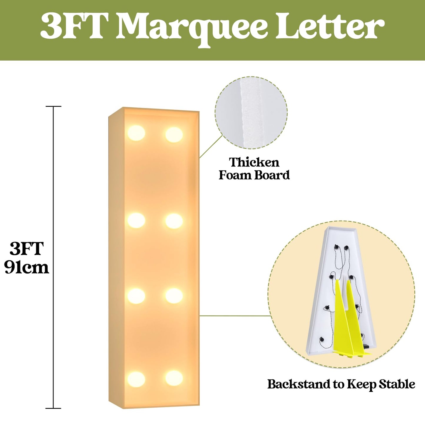 3Ft Marquee Light Up Letters, Large Marquee Letters L For Party Decorations, Big Baby Letters For Baby Shower Birthday Party Dec