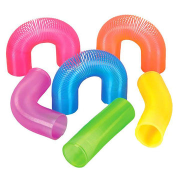 The Dreidel Company Plastic Coil Spring, Super Long, Variety Of Colors, Goody Bag Fillers, Party Favor For Kids, 4'' (12-Pack)