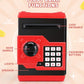 Playsheek Piggy Bank For Girls Boys Large Electronic Money Coin Banks With Password Protection, Automatic Paper Money Scroll Saving Box, Great Gift For Kids (Black-Red)