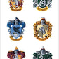 Playhouse Harry Potter Mini Hogwarts House Crests Pack Of Three Perforated Sticker Half-Sheets - 8 Packs