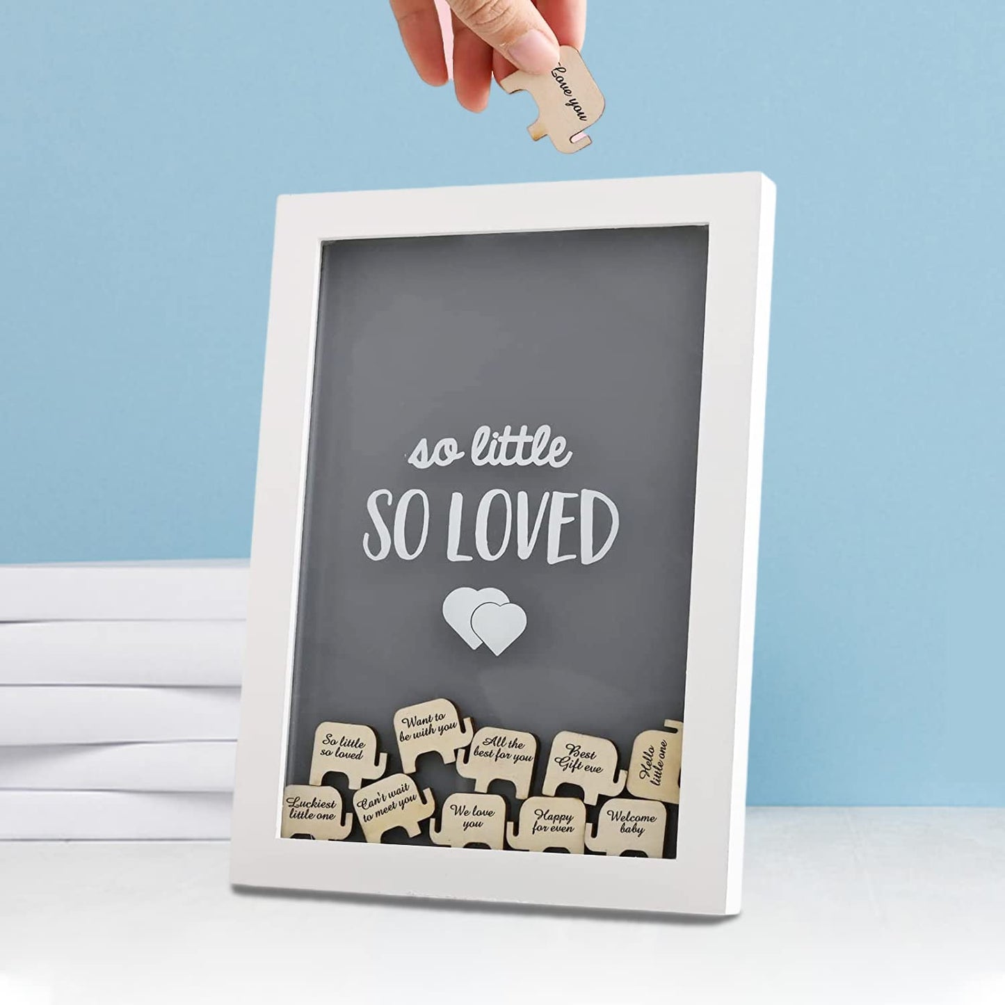 Womrich Boy Baby Shower Decorations Elephant Theme Set, Baby Shower Guestbook Elephant Sign Frame, It Is A Boy Banners Elephant