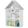 Oukovol Wooden Dollhouse Bookshelf 4-Tier Children'S Bookcase Display Storage Doll House Organizer Furniture For Kids Bedroom Pl