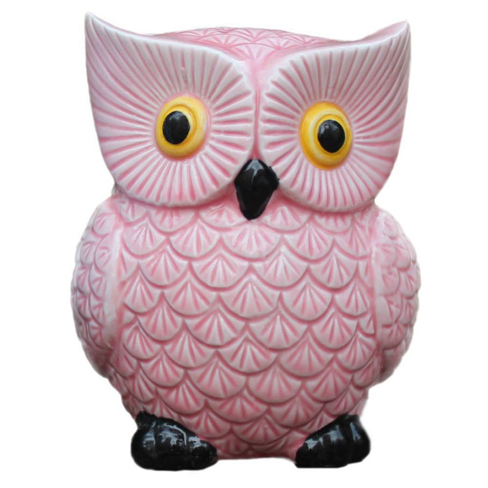 Zching Cute Owl Ceramic Piggy Bank Personalized Money Saving Bank For Kids Girls Nursery Gift Decor