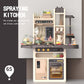 Play Kitchen - Kitchen Playset Pretend Food - Toy Accessories Set w/Real Sounds & Light, Play Sink, Cooking Stove with Steam, 65