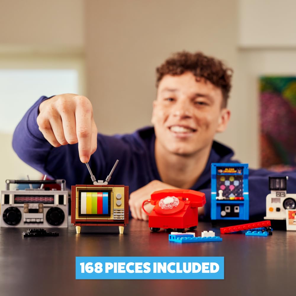 MAX Premium Retro Building Bricks Collection - Television Model 83185H, 4.53" Plastic Building Set for Teens, Adults & Collectors