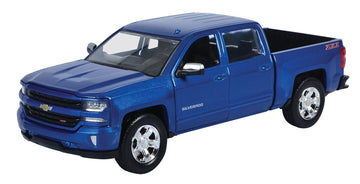Motormax 79348Bl 2017 Chevrolet Silverado 1500 Lt Z71 Crew Cab Blue 1/27 Diecast Model Car