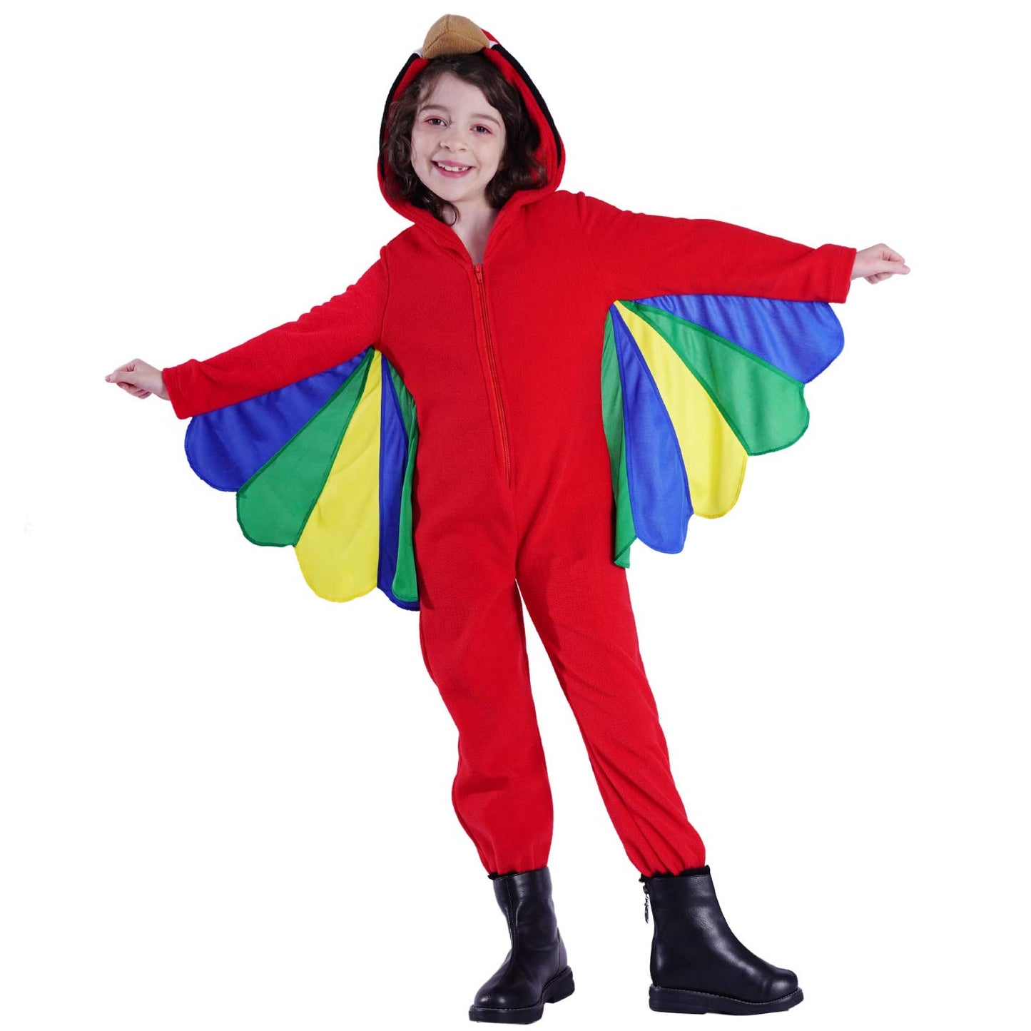 Pgond Girl'S Parrot Jumpsuit Kids Red Costume (S/4-6Y)