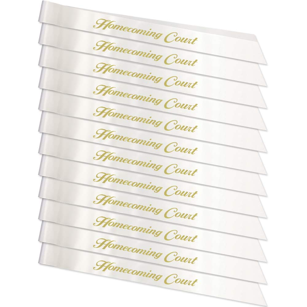 RibbonsNow Homecoming Court Sashes (White) - 12 Count Bulk Pack