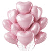TONIFUL 30Pcs 18 Inch Pastel Light Pink Balloons Light Pink Heart Shape Foil Mylar Banners Decoration for Birthday Valentine s 