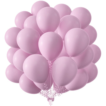 Kalor 12 Inch Pastel Pink Balloons, 50 Pcs Latex Helium Macaron Balloons For Kid'S Birthday Party, Baby Shower, Wedding, Graduate Party Decorations